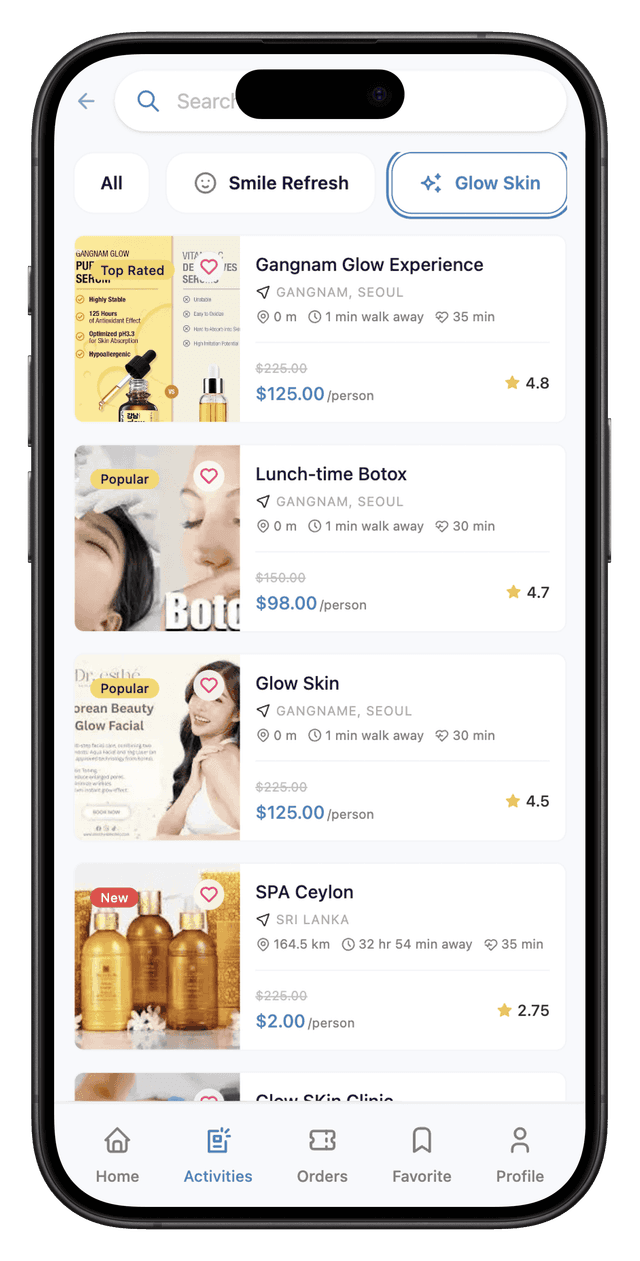 MediYO 시술 리스트
